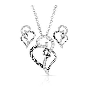 Montana Silversmiths Woven Hearts jewelry set